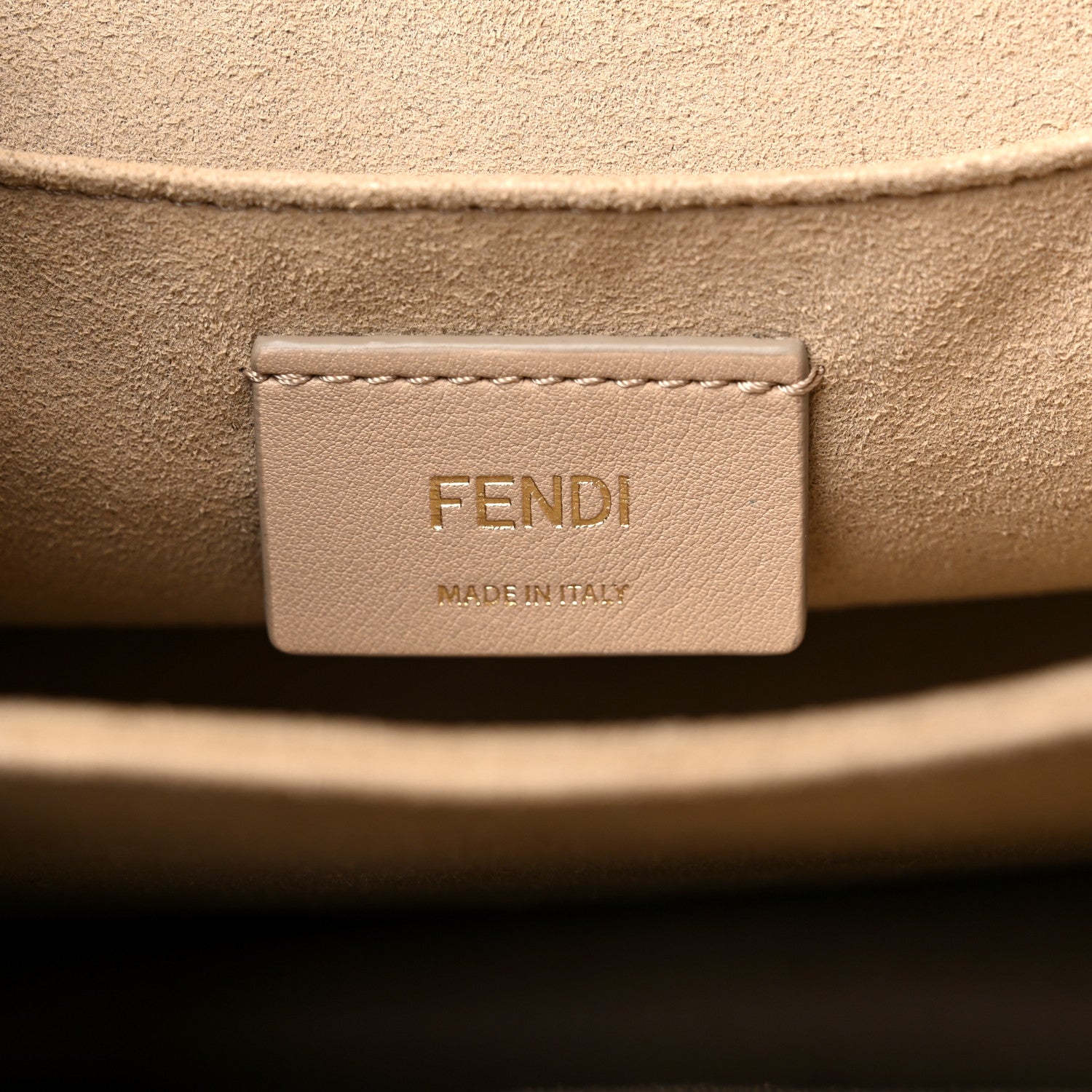 Fendi Vitello Liberty Scalloped Studded Kan I Shoulder Bag Caramello 5 of 9