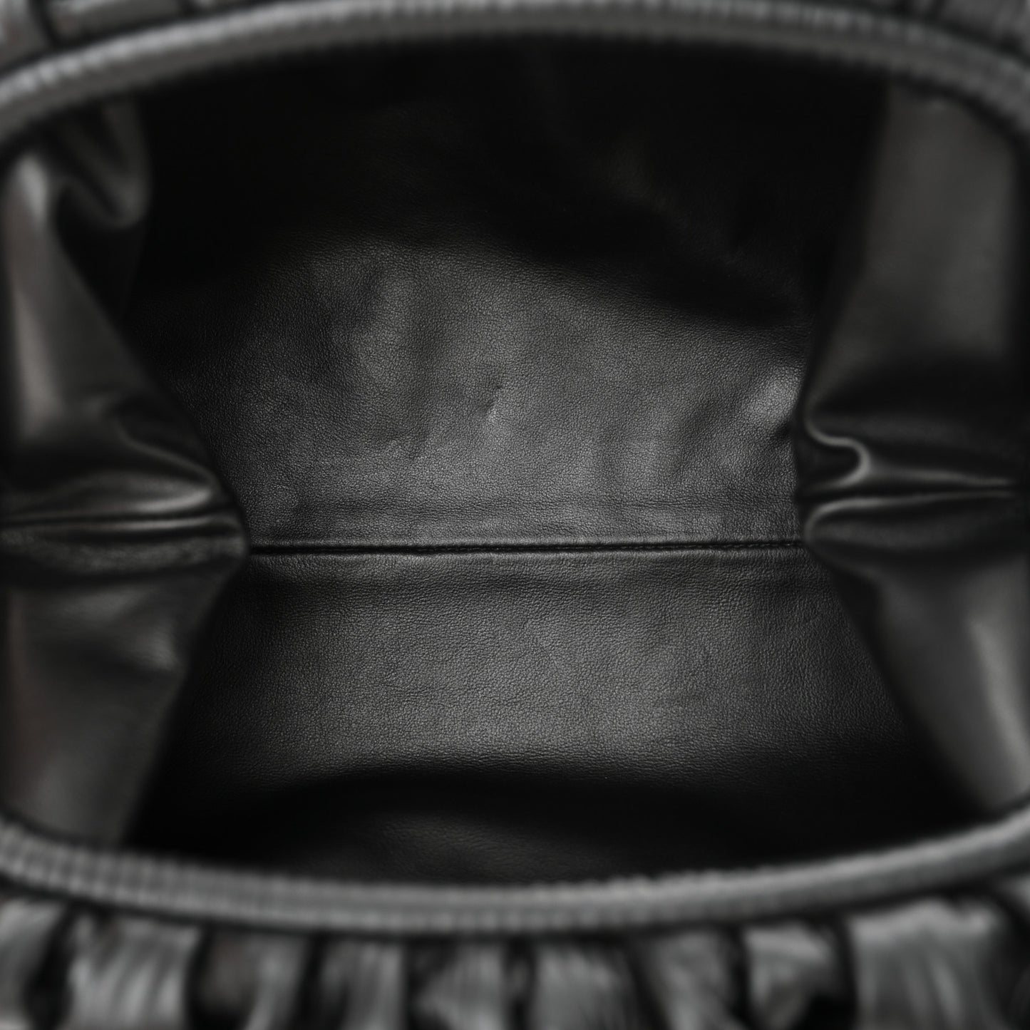 Bark Calfskin Embossed The Pouch Oversized Clutch Black