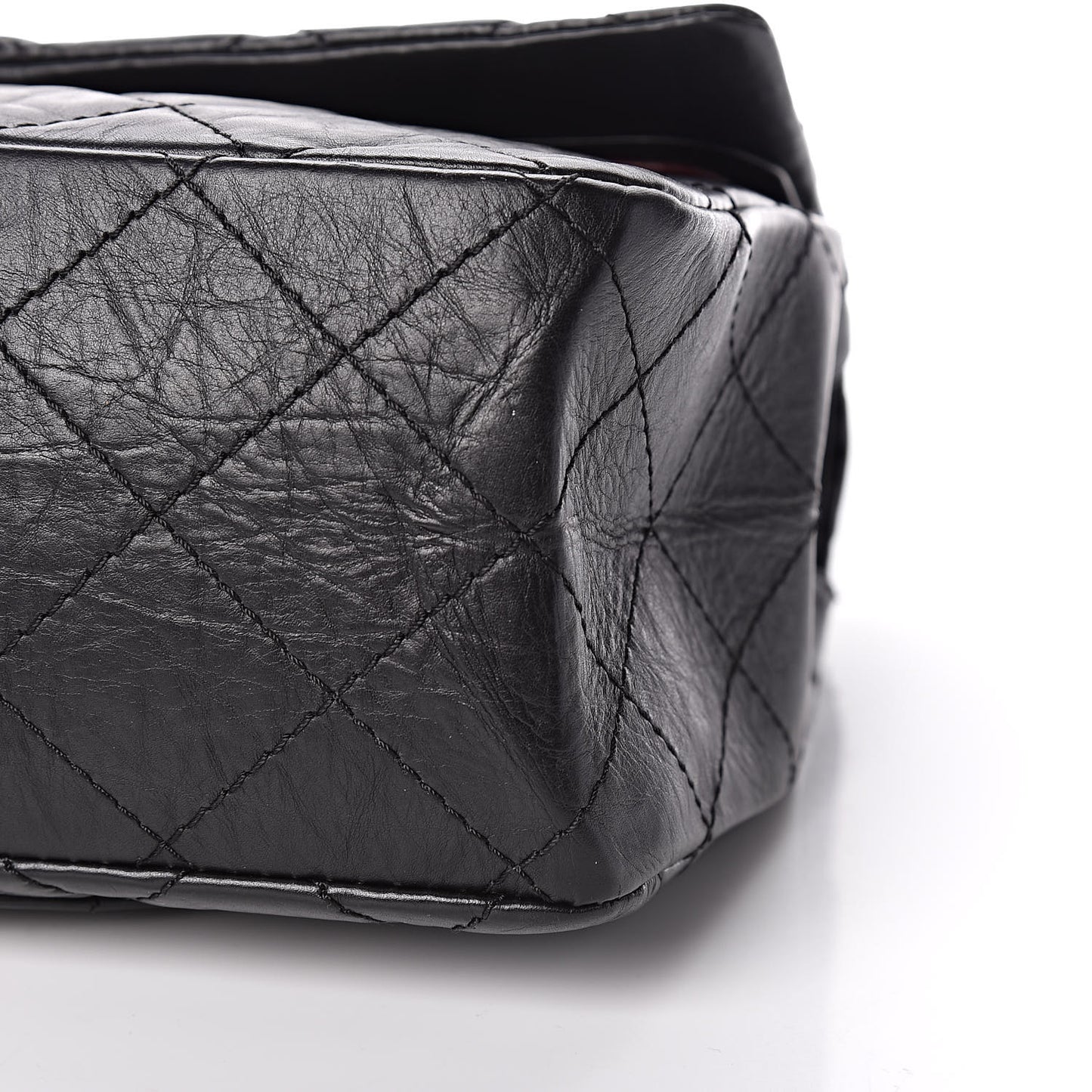 Aged Calfskin Quilted 2.55 Reissue 227 Flap Black