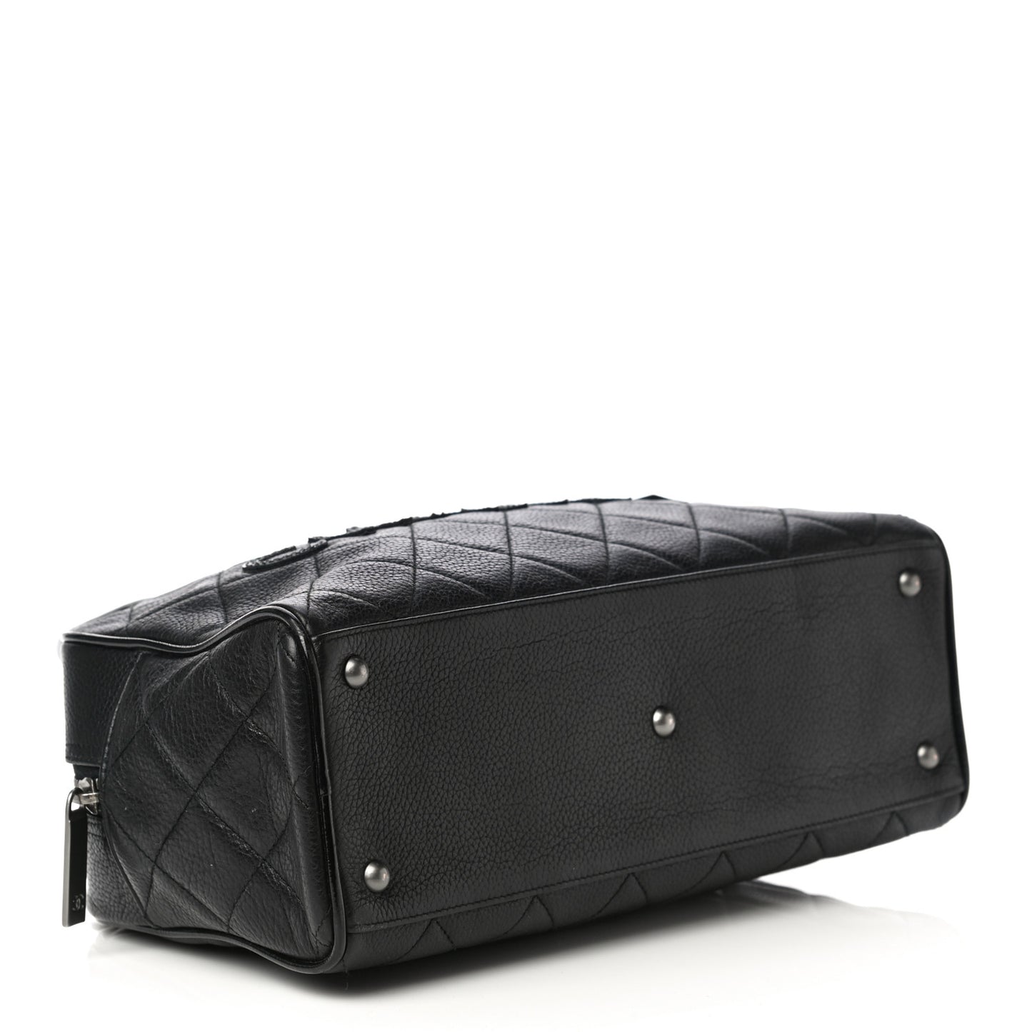 Caviar Patent Quilted Bowler Black