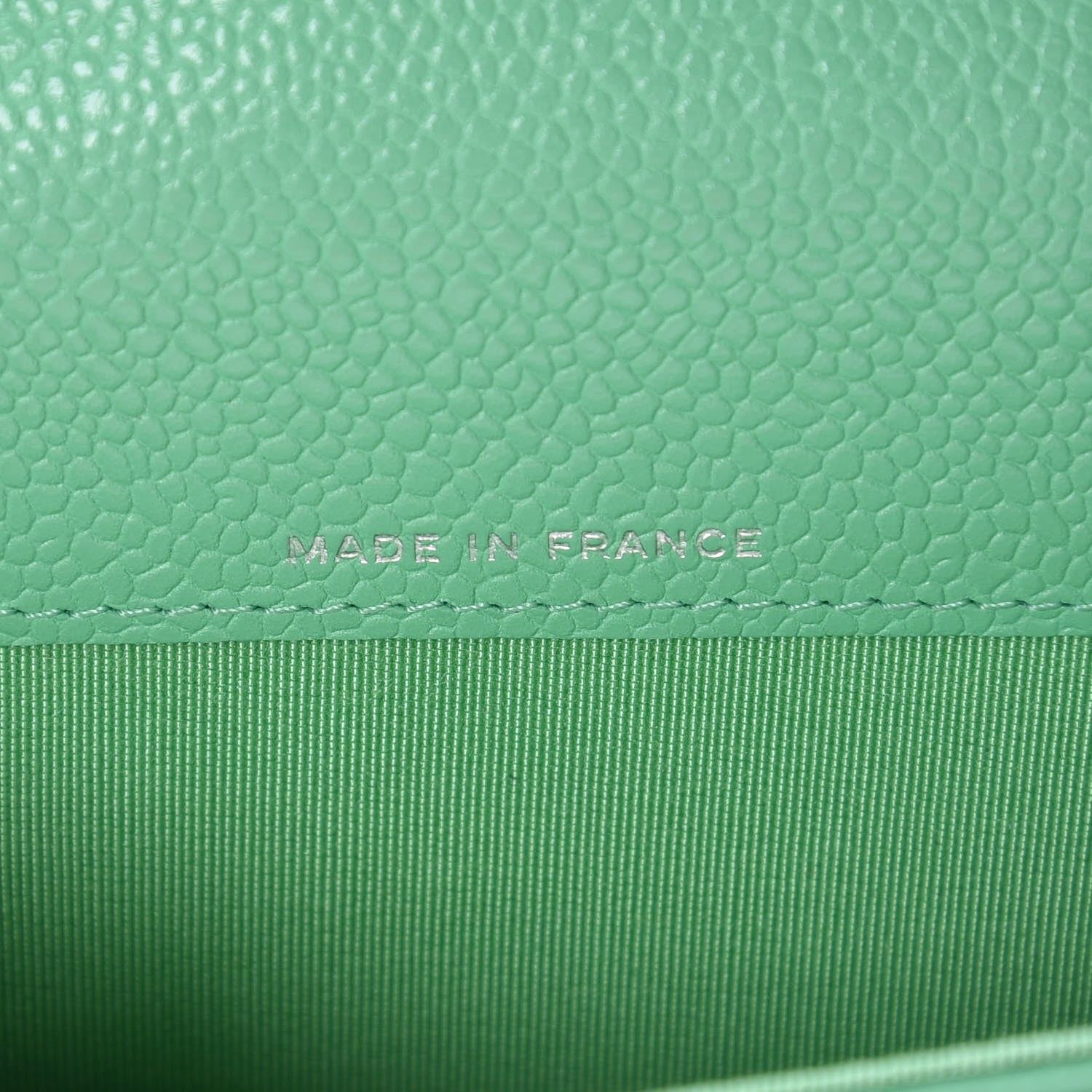 Chanel Caviar Chevron Quilted Card Holder Wallet Light Green 7 of 8