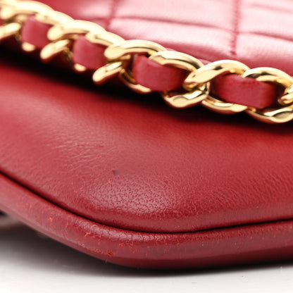 Chanel Lambskin Quilted CC Unchained Crossbody Red 9 of 12