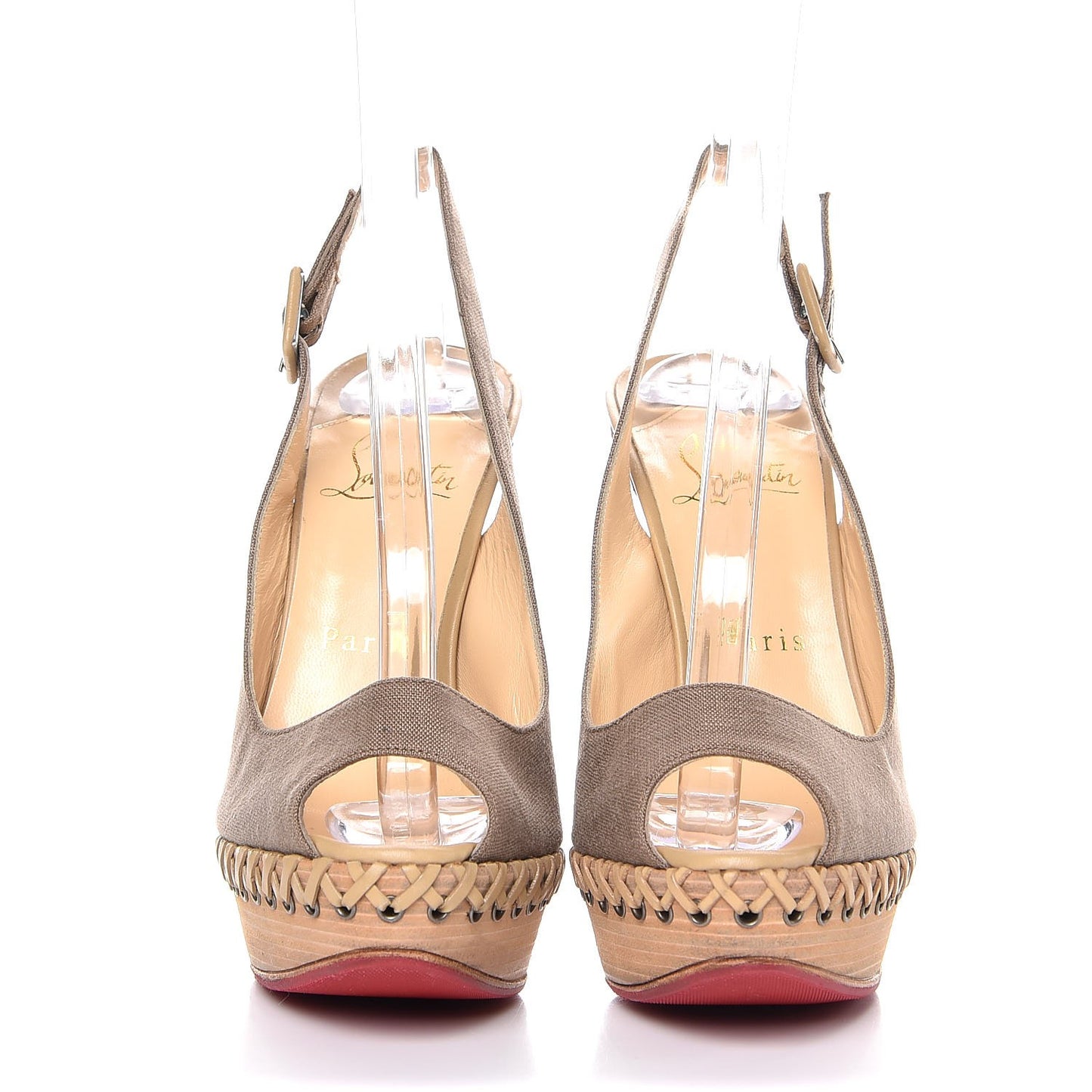 Canvas Indiana Sling 140 Pumps 36.5 Taupe
