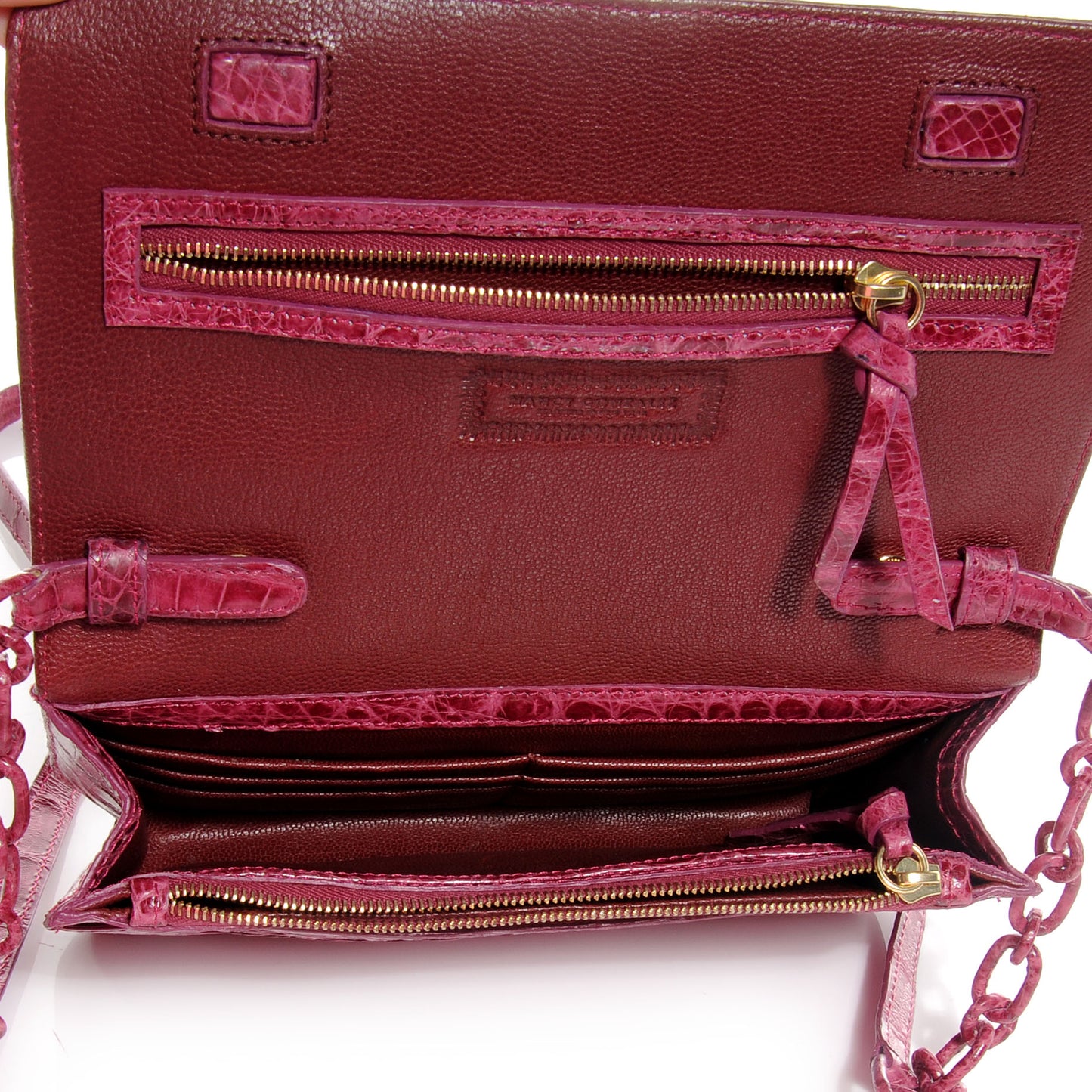 Crocodile Flap Crossbody Fuchsia