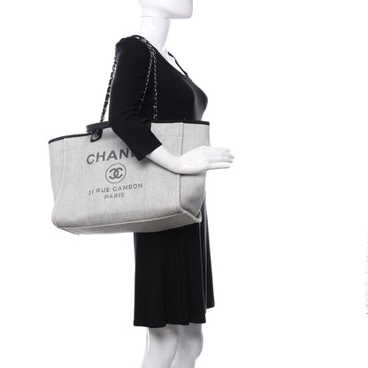 Chanel Canvas Medium Deauville Tote Grey 2 of 12