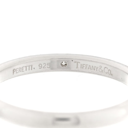Tiffany Elsa Peretti Sterling Silver Diamond Band Ring 67 11.75 4 of 4