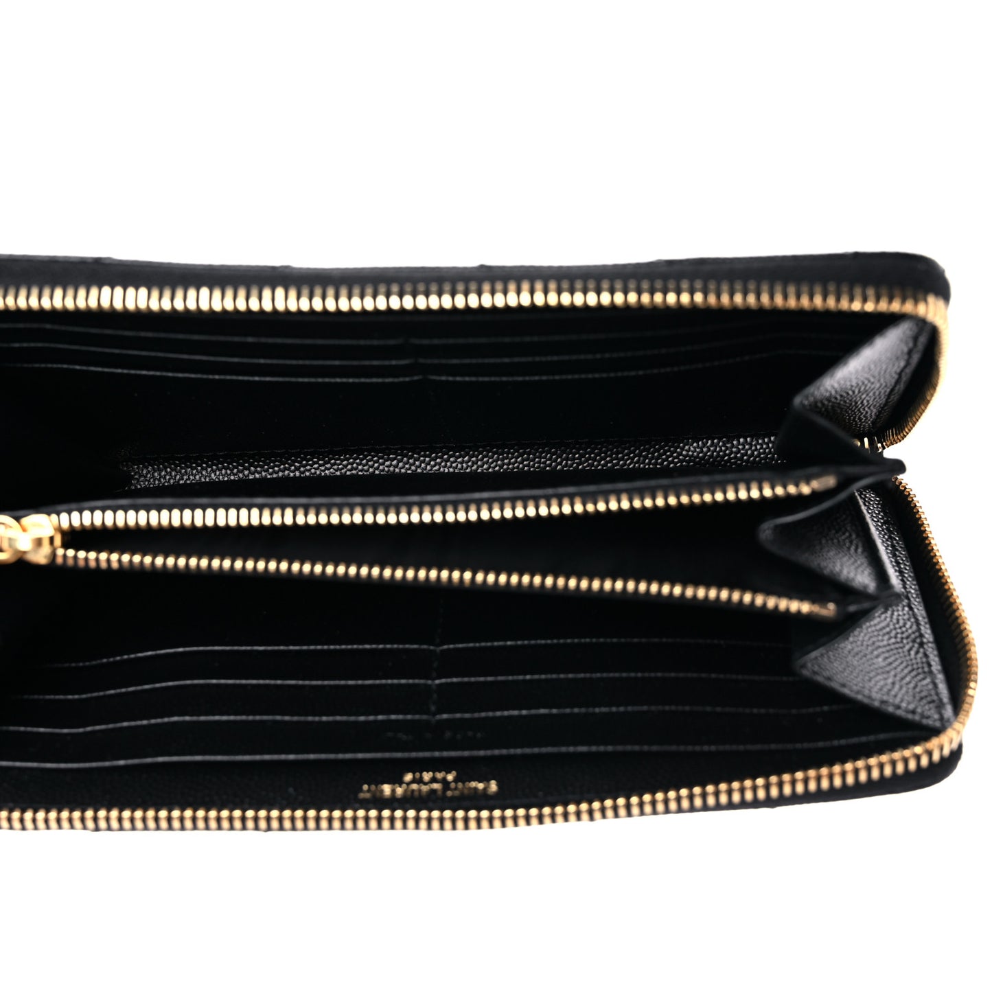 Grain De Poudre Matelasse Chevron Monogram Zip Around Wallet Black