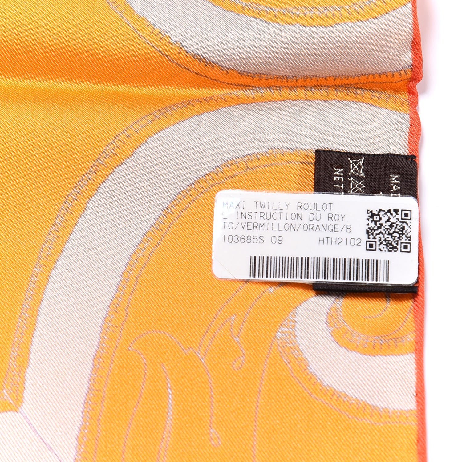 Hermes Silk Instruction Du Roy Bayadere Maxi Twilly Vermillion Orange 3 of 5
