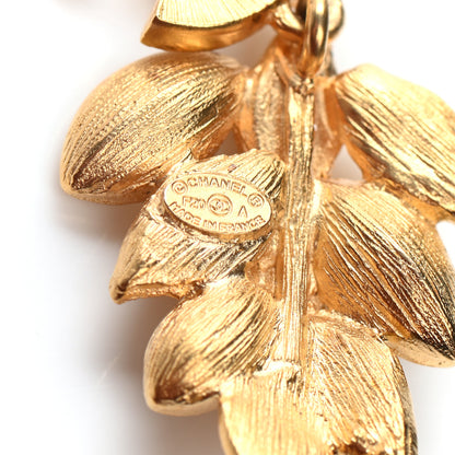 Chanel Crystal Sparkling Wheat CC Earrings Gold 4 of 4