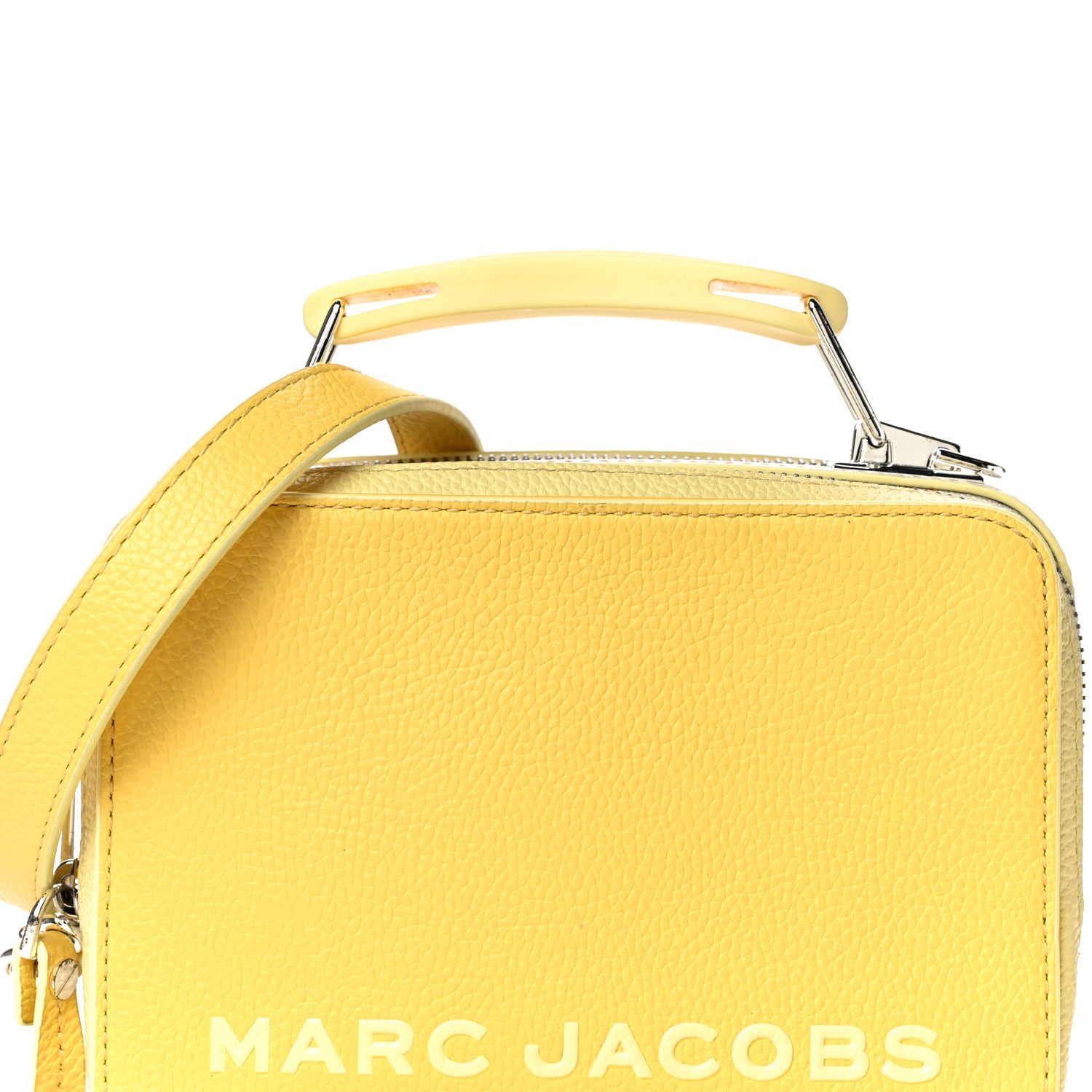 Marc Jacobs Calfskin Mini The Textured Box Bag Yellow White 10 of 17