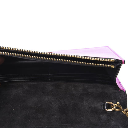 Saint Laurent Metallic Calfskin Classic Monogram Kate Tassel Chain Wallet Fuchsia 4 of 10