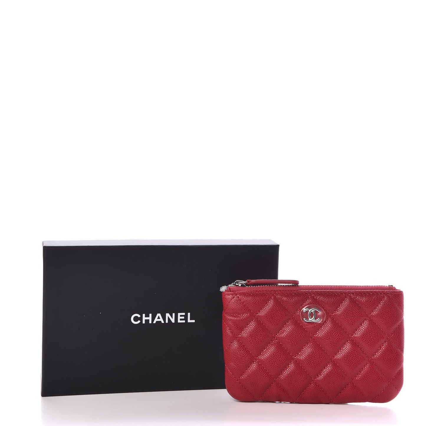 Caviar Quilted Small Cosmetic Case Pink