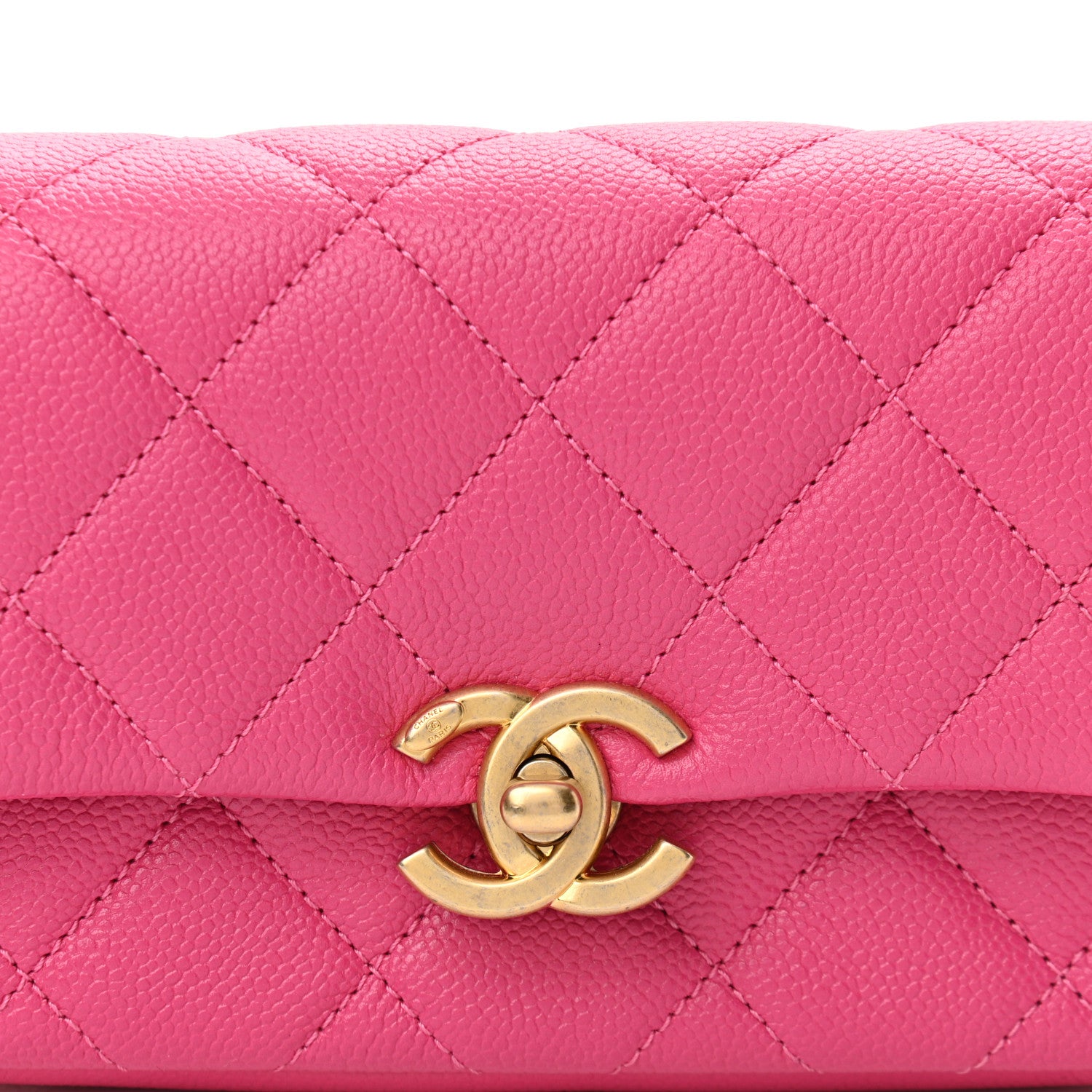 Chanel Caviar Quilted Chain Melody Waist Belt Bag Dark Pink 8 of 11