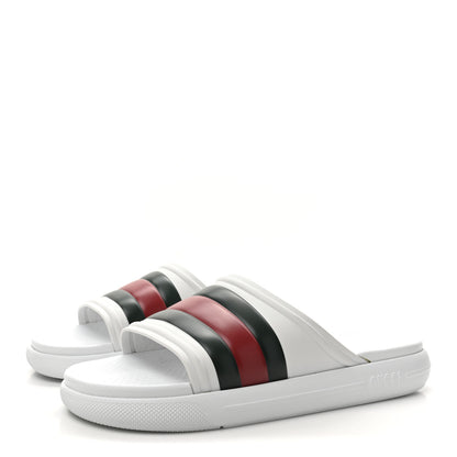 Gucci Rubber Web Mens Slide Sandals 12 White Green Red 4 of 10