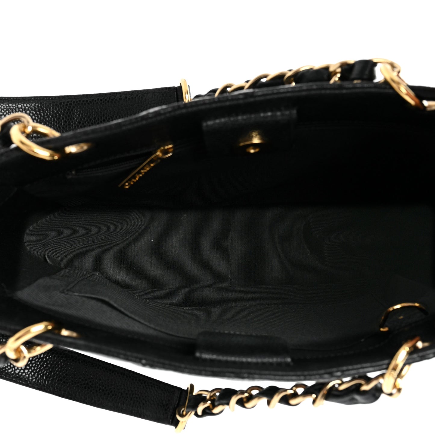 Caviar Quilted Petit Shopping Tote PST Black