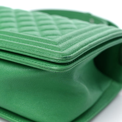 Chanel Caviar Quilted Medium Boy Flap Green 9 of 14