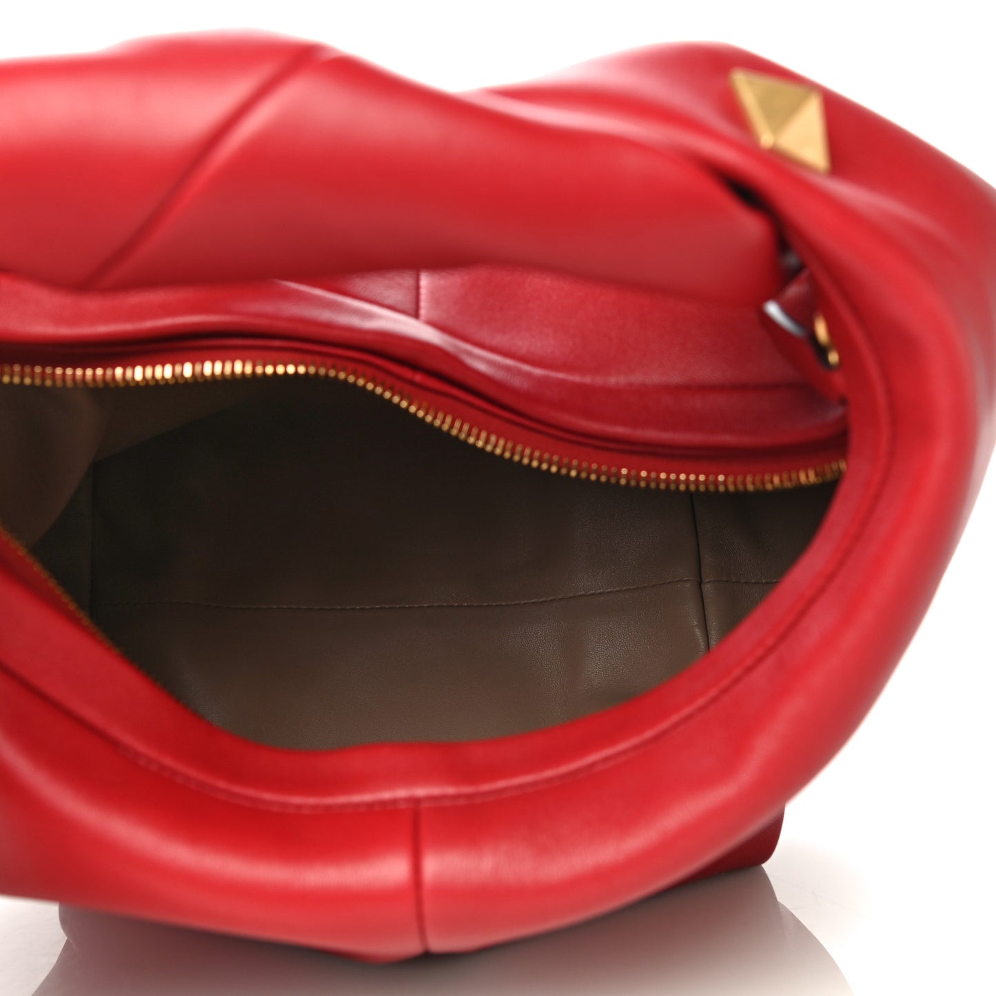 Nappa Small Roman Stud Hobo Rosso Valentino