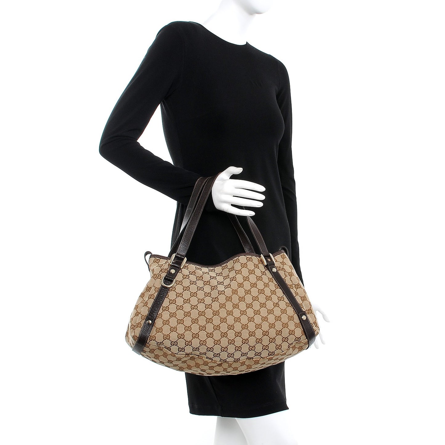 Monogram Medium Abbey Shoulder Bag Dark Brown