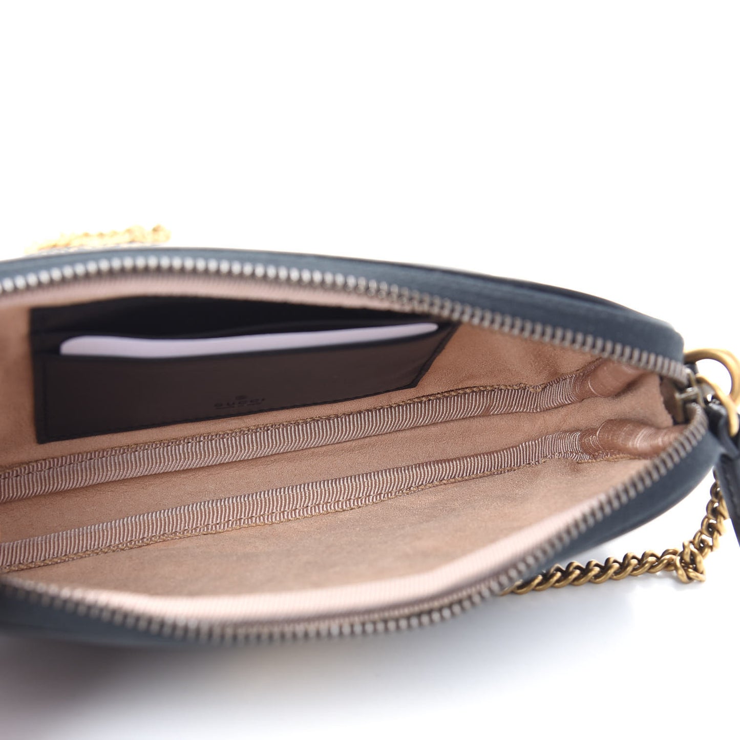Calfskin Matelasse Mini GG Marmont Chain Crossbody Bag Black