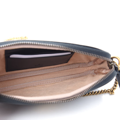 Gucci Calfskin Matelasse Mini GG Marmont Chain Crossbody Bag Black 5 of 9