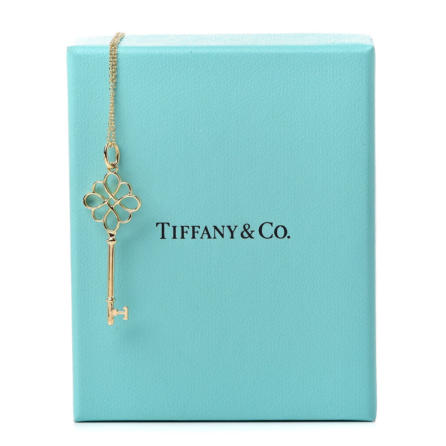 18K Yellow Gold Knot Key Pendant Necklace