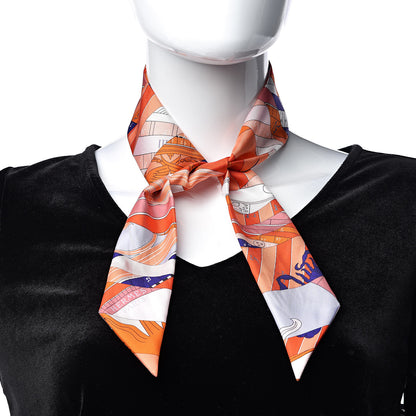 Hermes Silk Astrologie Nouvelle Twilly Corail Ultraviolet Terracotta 2 of 4