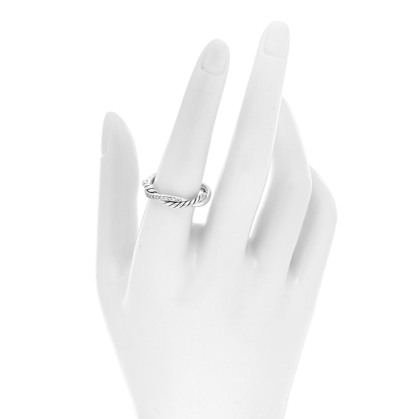 Sterling Silver Diamond Petite Infinity Twist Ring 57 8