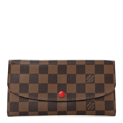 Louis Vuitton Damier Ebene Emilie Wallet Red 1 of 10