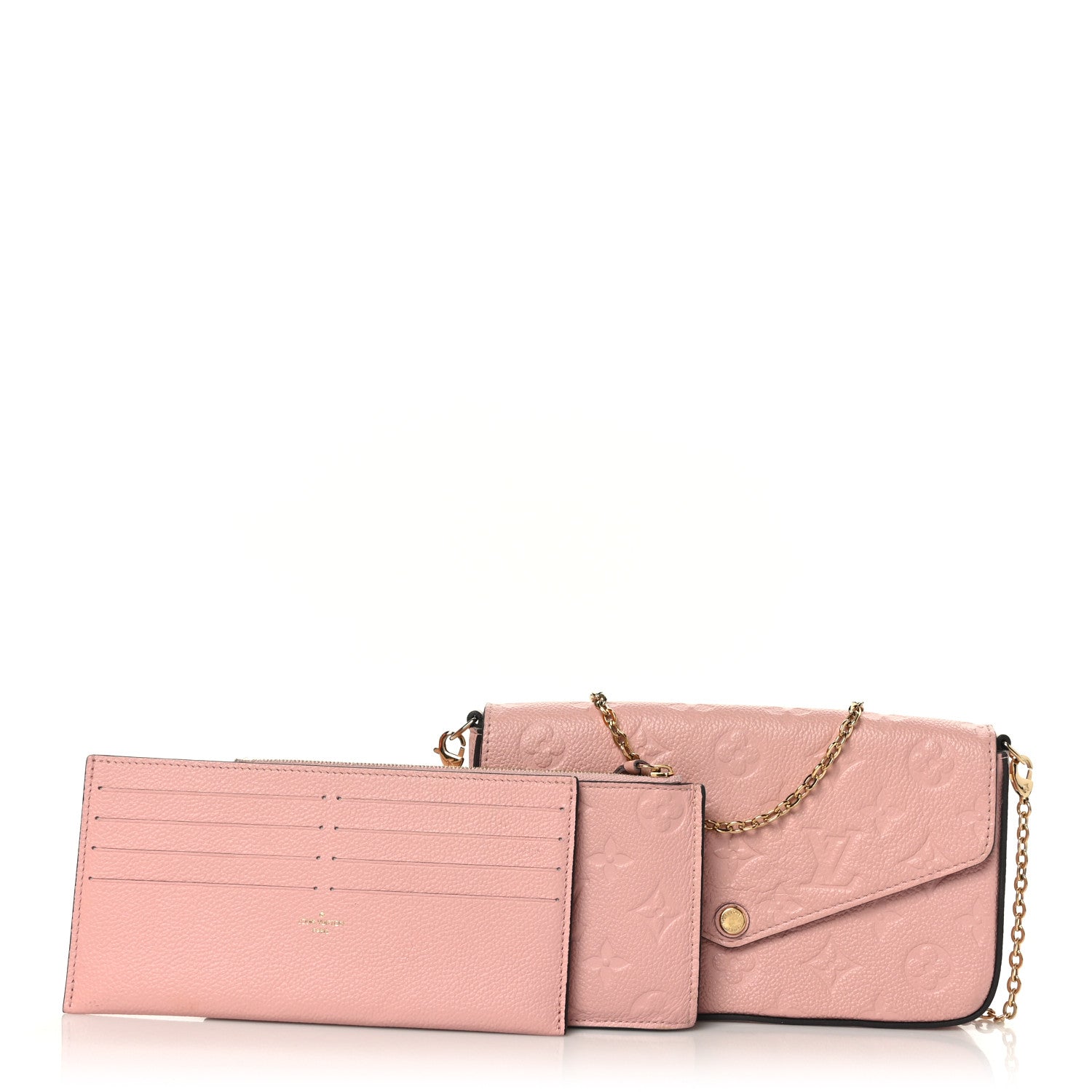Louis Vuitton Empreinte Pochette Felicie Chain Wallet Rose Poudre 3 of 9