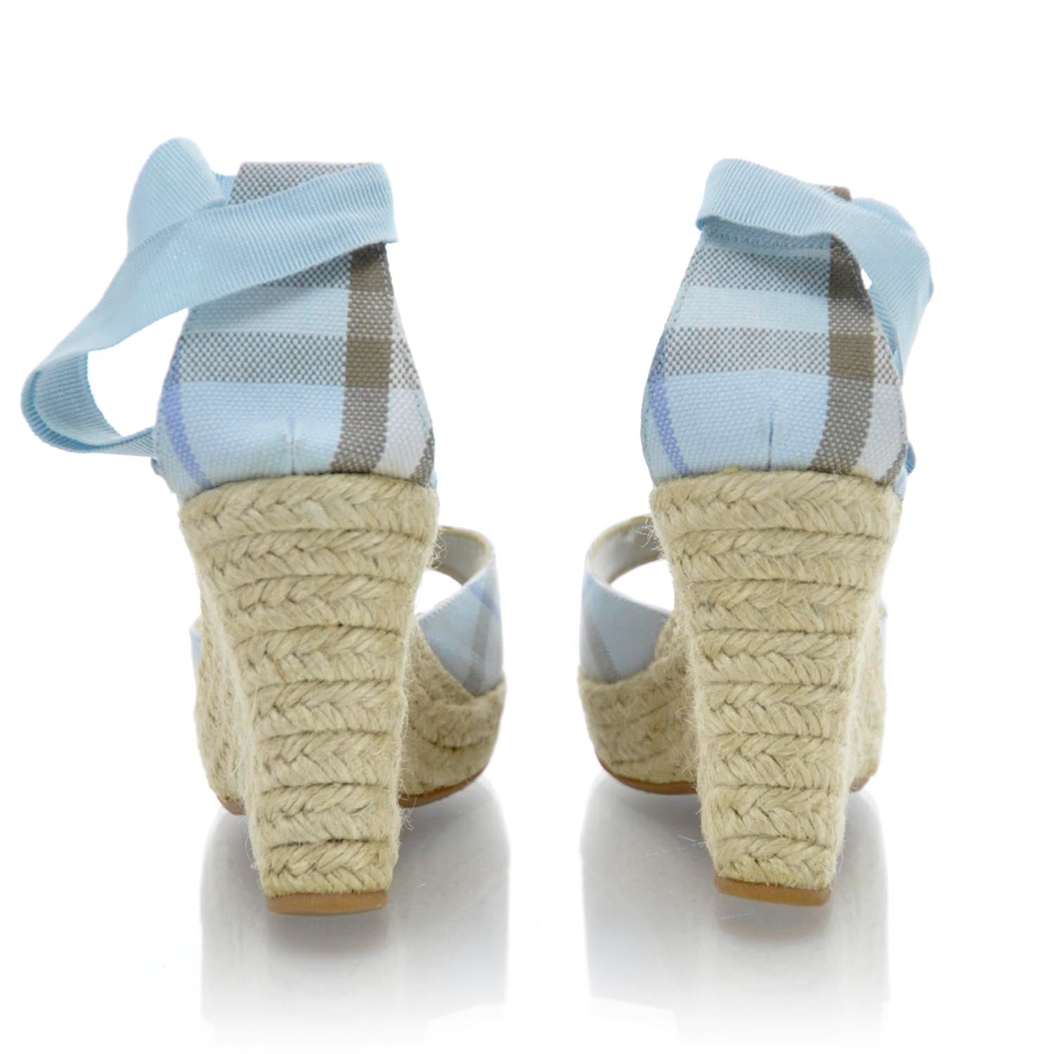 Burberry Nova Check Espadrille Wedges Sandals 38 3 of 7