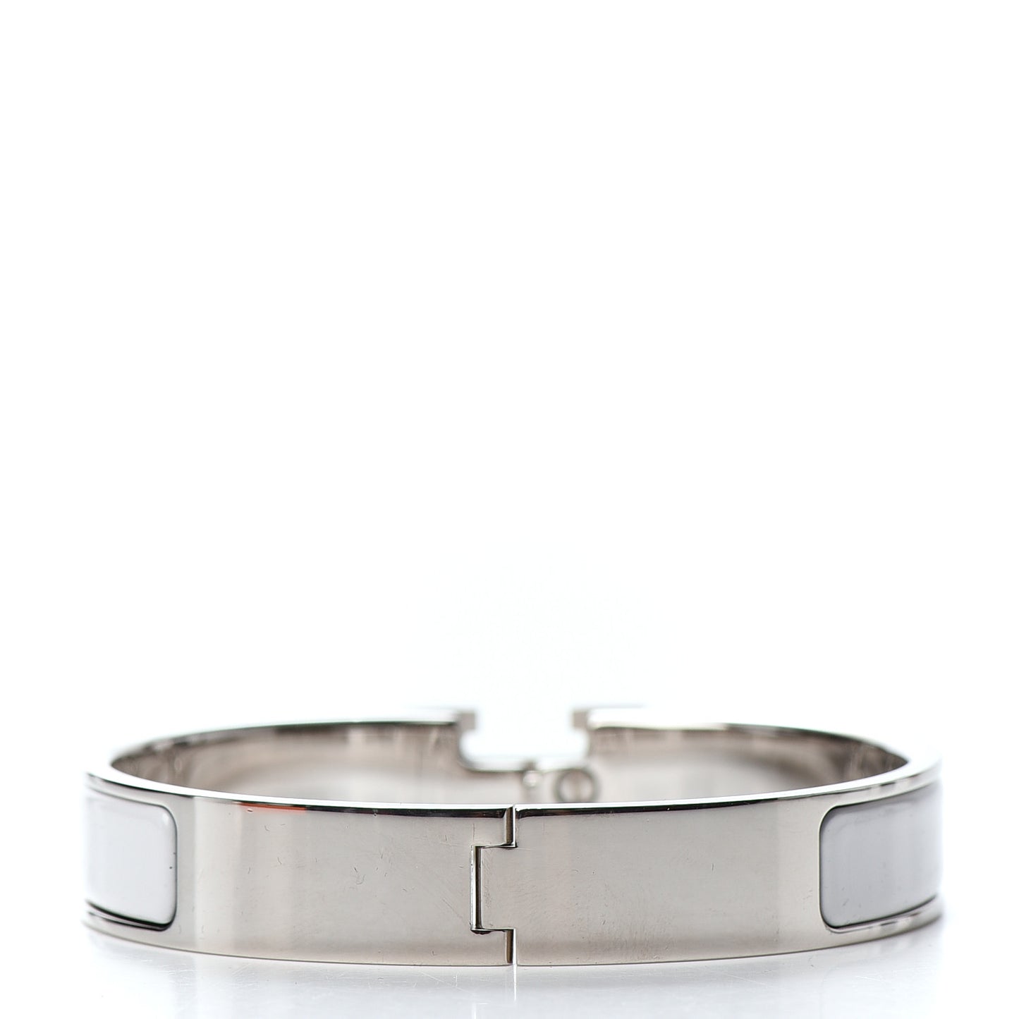 Enamel Narrow Clic Clac H Bracelet GM White