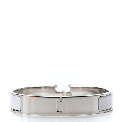 Hermes Enamel Narrow Clic Clac H Bracelet GM White 3 of 5