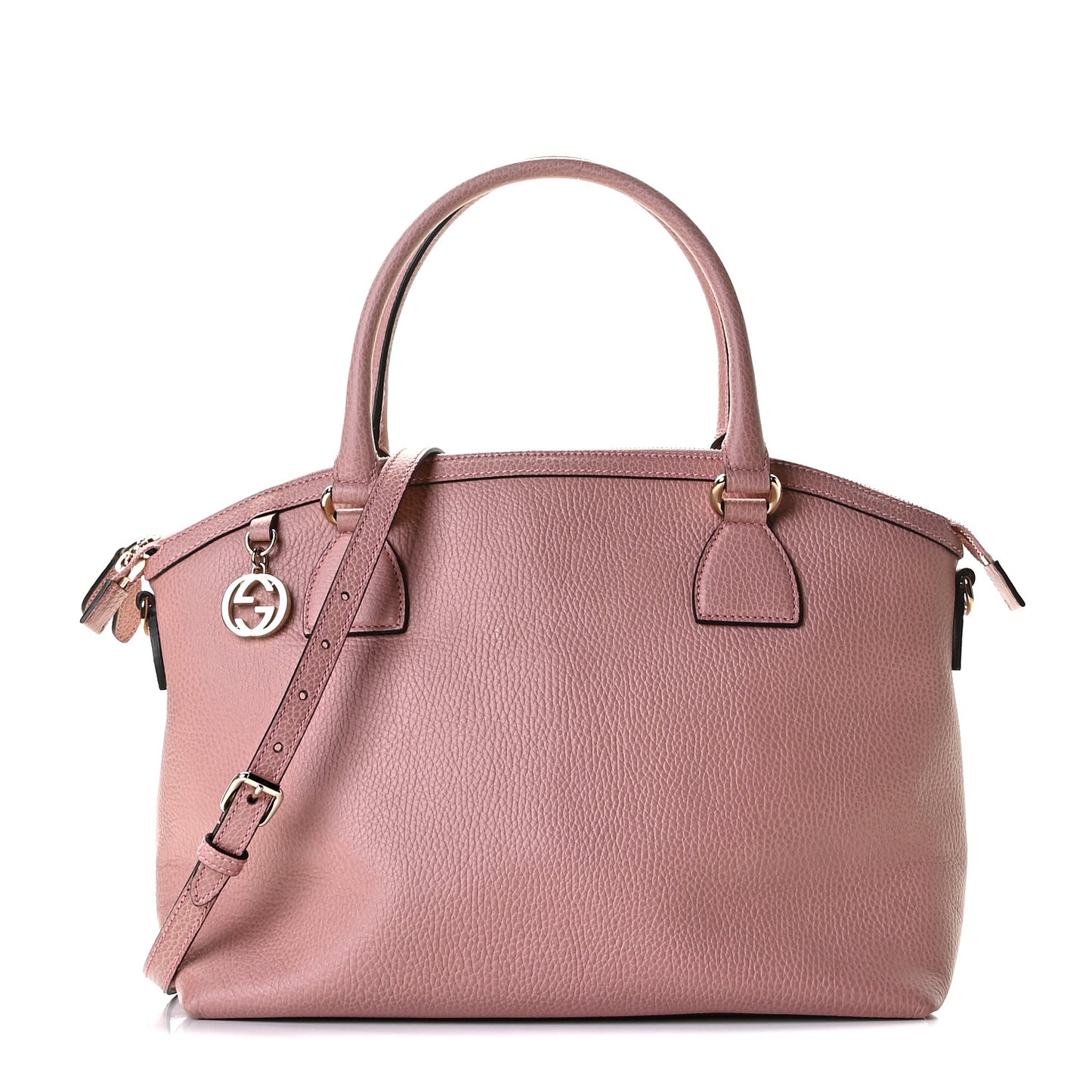 Dollar Calfskin GG Charm Dome Satchel Soft Pink