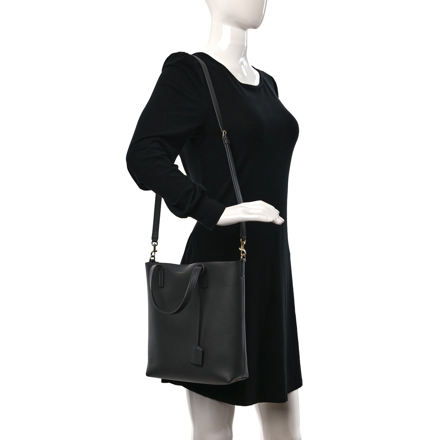 Saint Laurent Calfskin Toy Shopping Tote Earth Grey 2 of 9