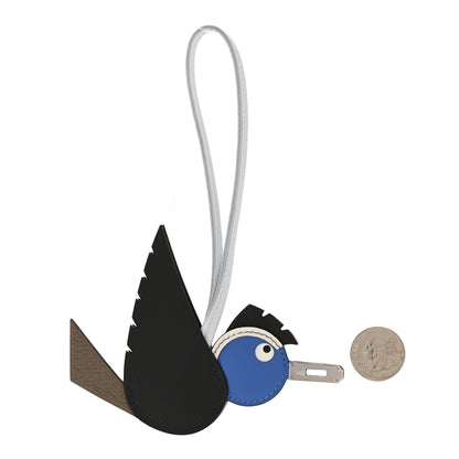 Hermes Epsom Swift Chevre Mysore Birdy Bag Charm Black Etoupe Bleu Hydra Bleu Brume 2 of 5