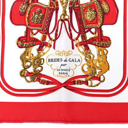 Hermes Silk Brides de Gala Nano Scarf 20 Rouge White Or 4 of 5