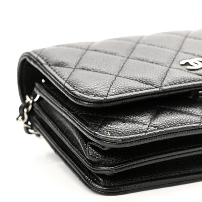 Chanel Caviar Quilted Mini Wallet On Chain WOC Black 9 of 11