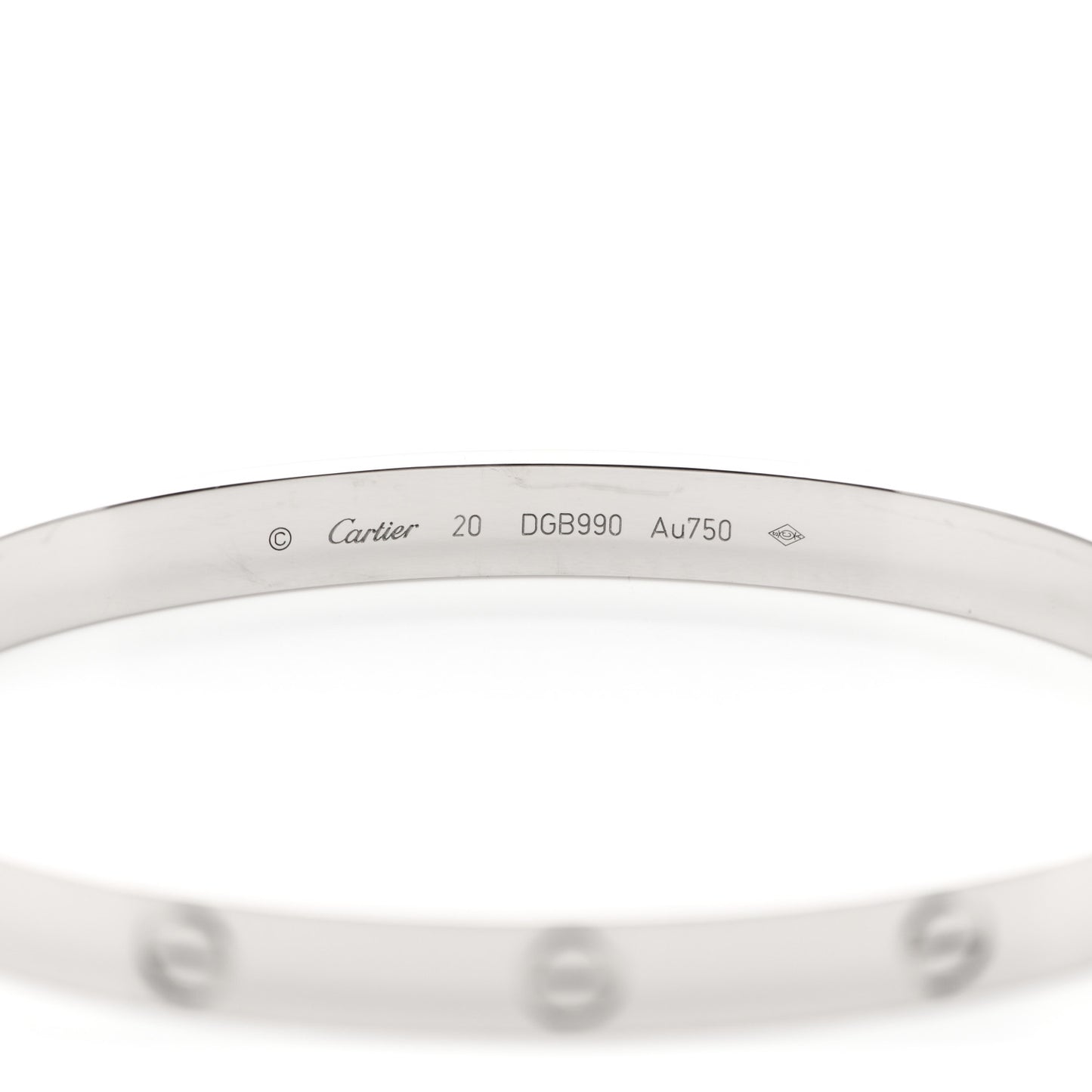 18K White Gold LOVE Bracelet 20