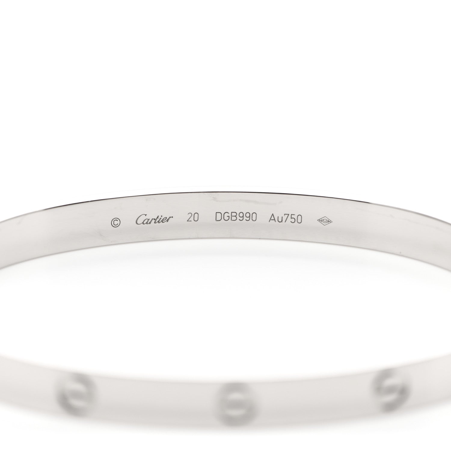 Cartier 18K White Gold LOVE Bracelet 20 3 of 6
