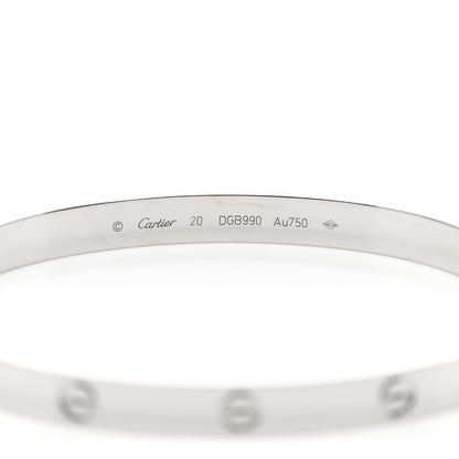 Cartier 18K White Gold LOVE Bracelet 20 3 of 6