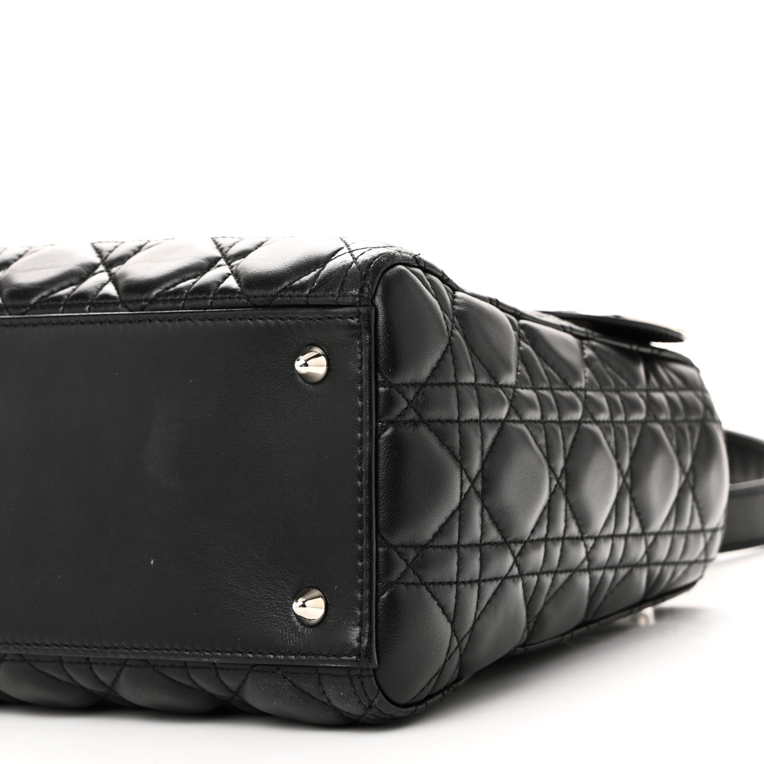 Christian Dior ブラックパーティーバッグ Christian Dior Lambskin Cannage Medium Lady Dior Black 1790300