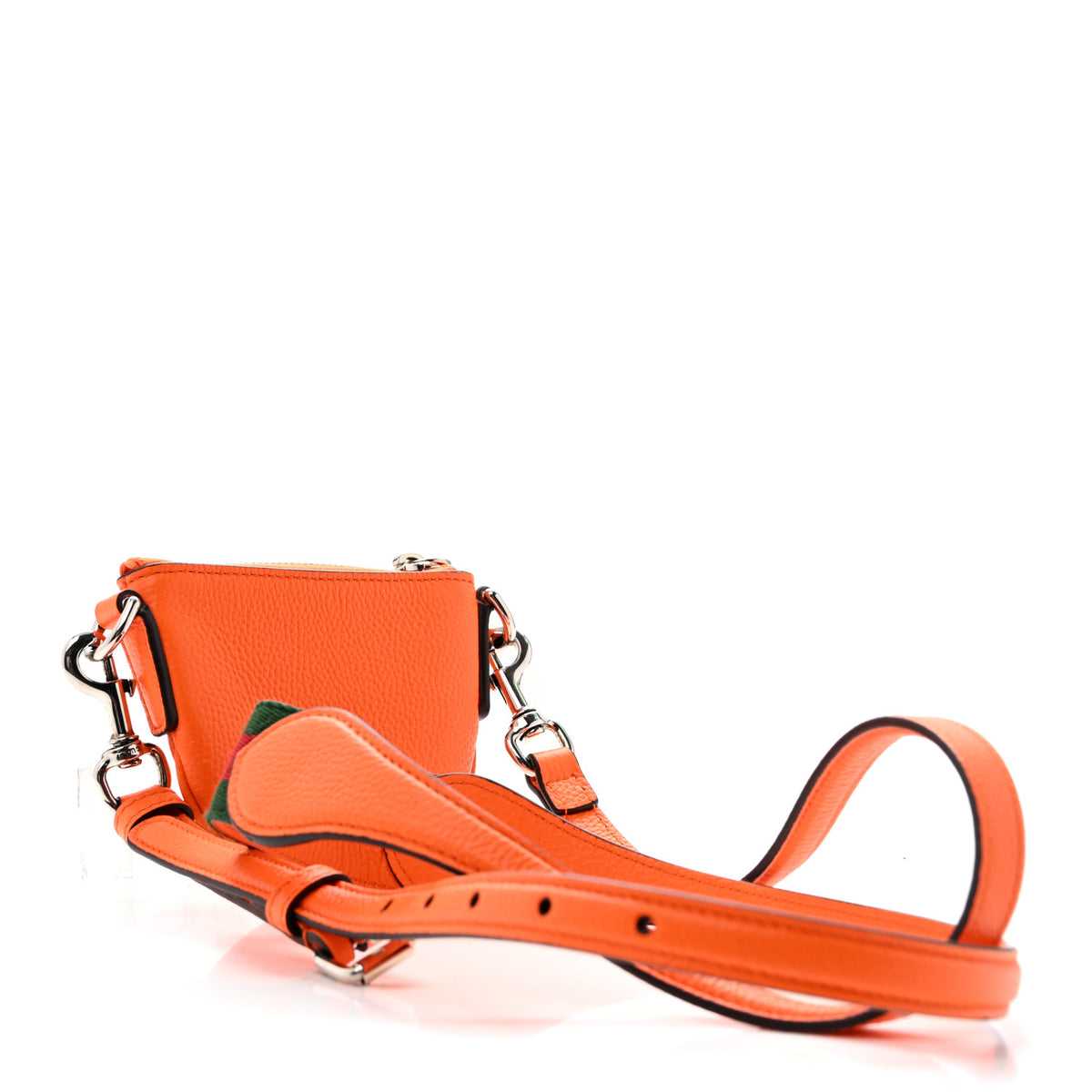 Gucci Pebbled Calfskin Mini B Shoulder Bag Orange 3 of 12