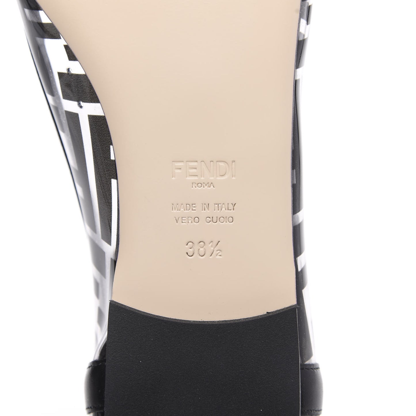 PVC Calfskin FF Colibri Ballerina Flats 38.5 Black
