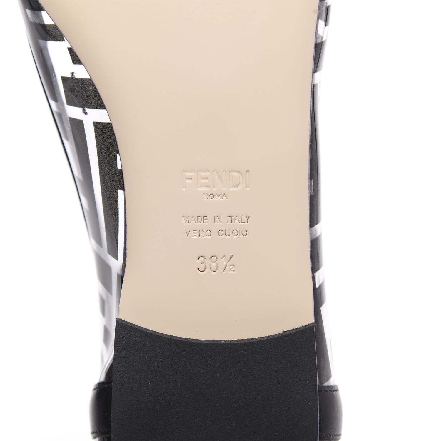 Fendi PVC Calfskin FF Colibri Ballerina Flats 38.5 Black 7 of 9