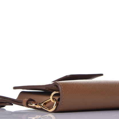 Prada Saffiano Metal Wristlet Caramel 7 of 8