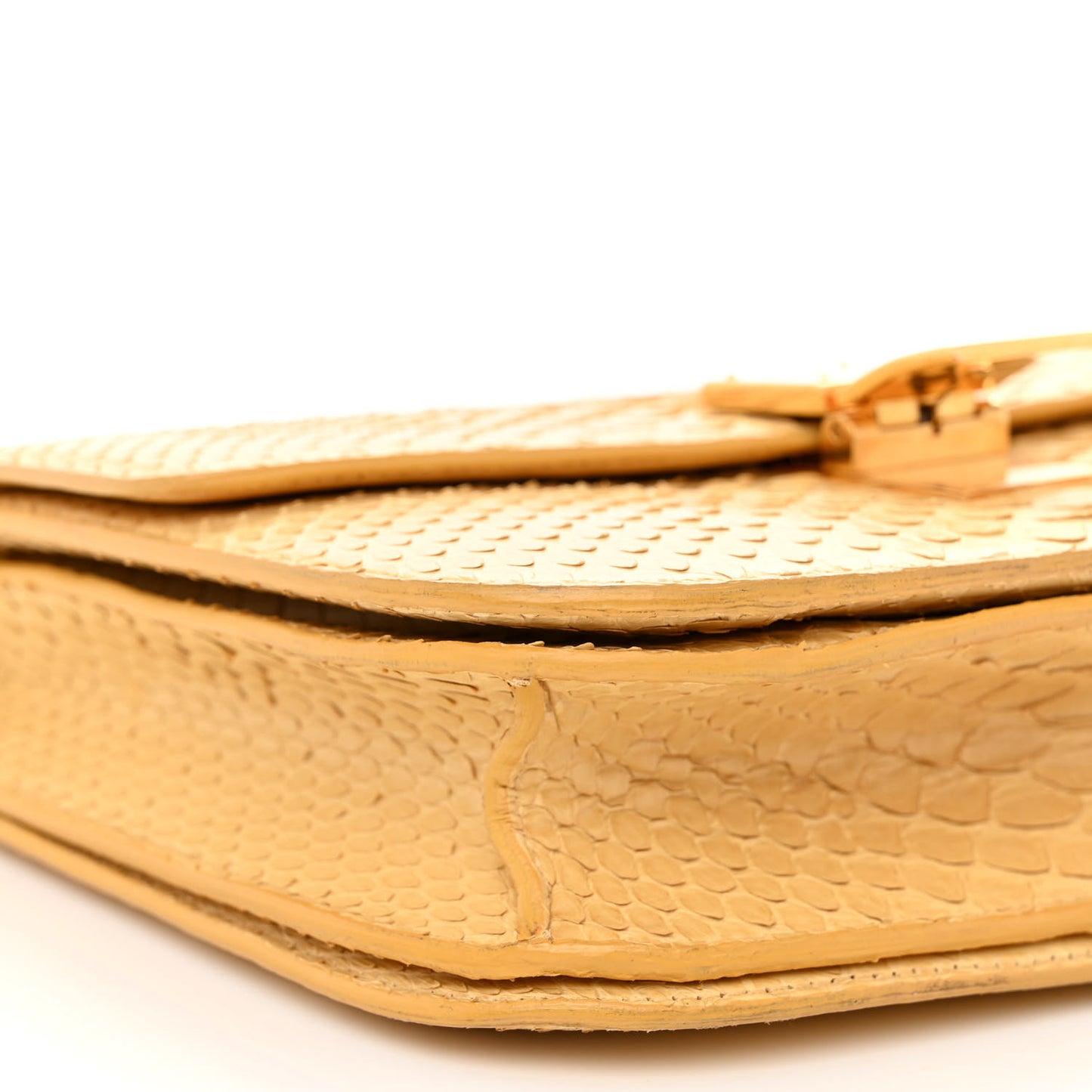 Snakeskin Medium Classic Box Yellow