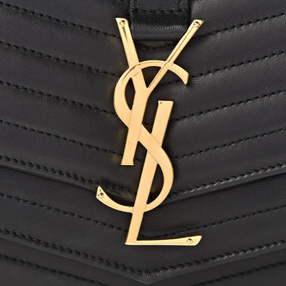 Saint Laurent Lambskin Matelasse Chevron Monogram Medium Sulpice Bag Black 11 of 18