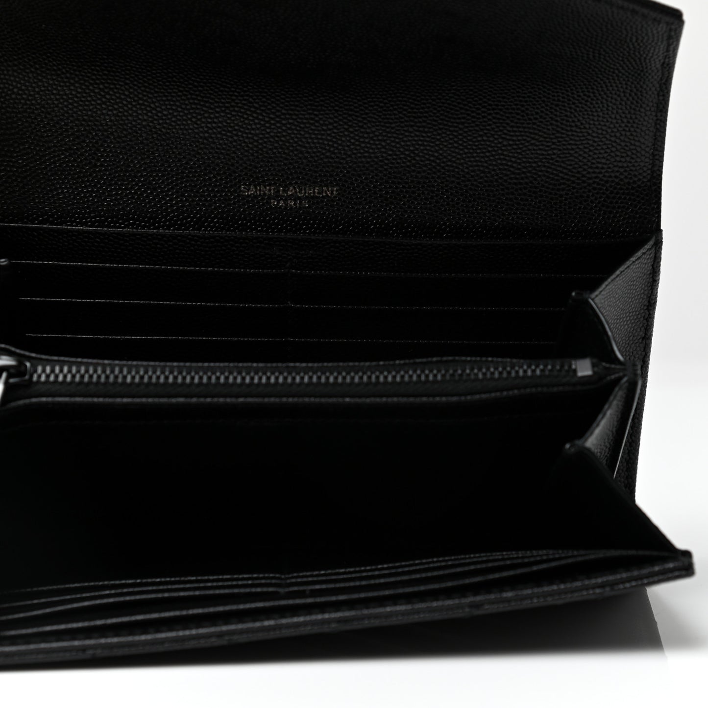 Grain De Poudre Matelasse Chevron Monogram Large Flap Wallet Black