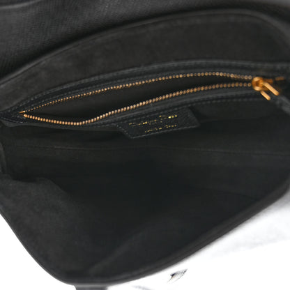 Christian Dior Grained Calfskin Saddle Bag With Strap Black 4 of 8