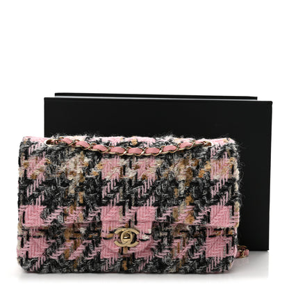 Chanel Tweed Houndstooth Quilted Medium Flap Pink Black Beige Ecru 12 of 12